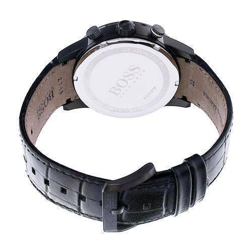 Hugo Boss Rafale Black Dial Leather Strap Watch| HB1513389