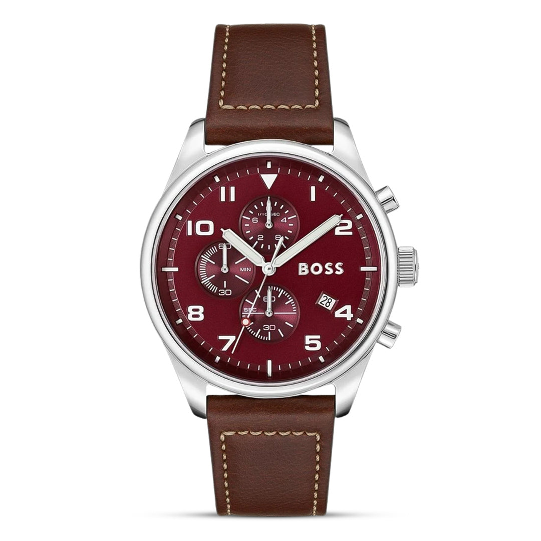 Hugo Boss Chronograph Maroon Dial Men's Watch HB1513988
