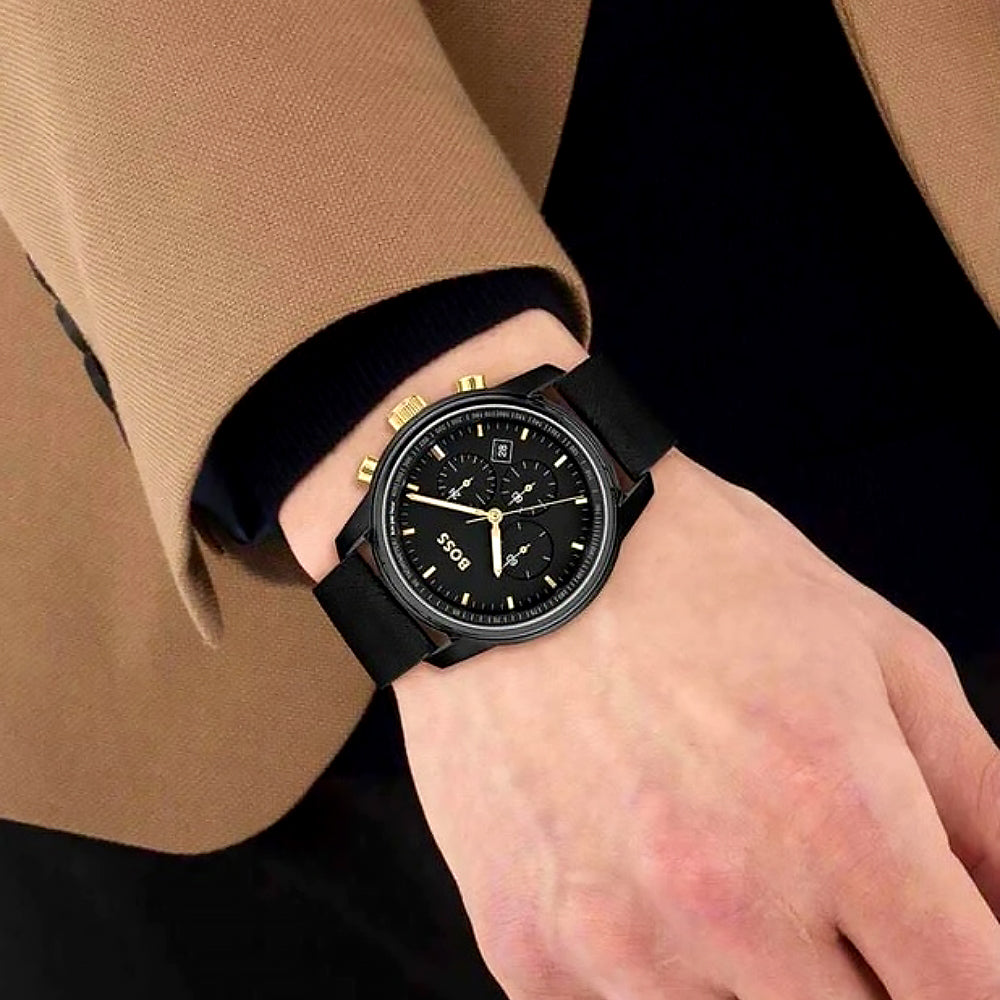 Hugo Boss Trace Chrono Black Dial Men's Watch HB1514003