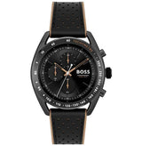 Hugo Boss Center Court Black Dial Leather Strap Men's Watch HB1514022