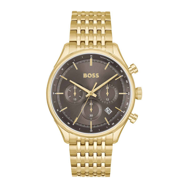 Hugo Boss Heren Horloge Gold-Tone Grey Dial Men's Watch HB1514051