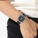 Hugo Boss Leather Strap Black Dial Men's Watch HB1514055