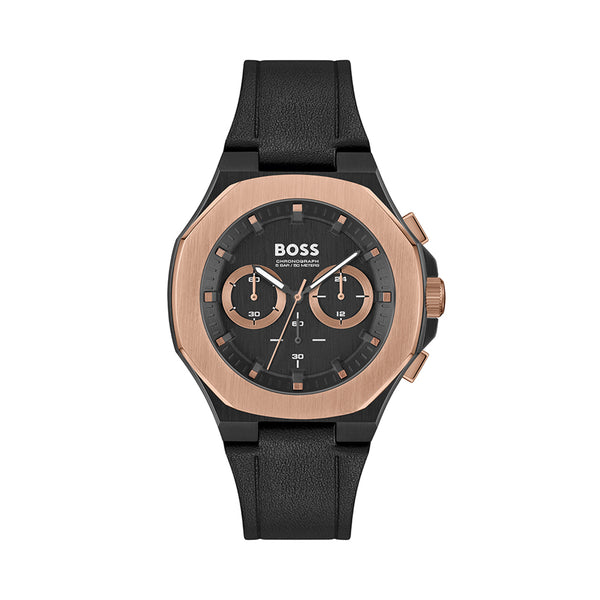 Hugo Boss Taper Black Genuine Leather Men's Watch | HB1514089