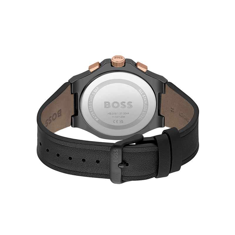 Hugo Boss Taper Black Genuine Leather Men's Watch | HB1514089