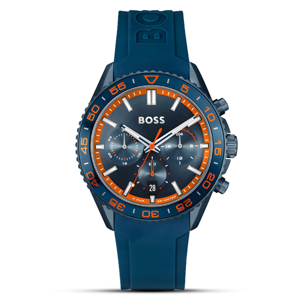 Hugo Boss Runner Silicon Blue Dial Men's Watch HB1514142