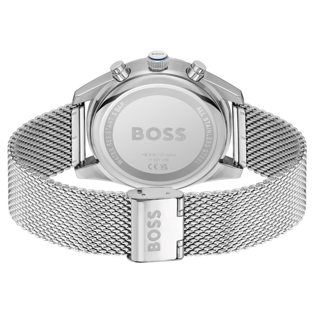 HUGO BOSS Skytraveller Silver Tone Blue Dial Men's Watch | HB1514149