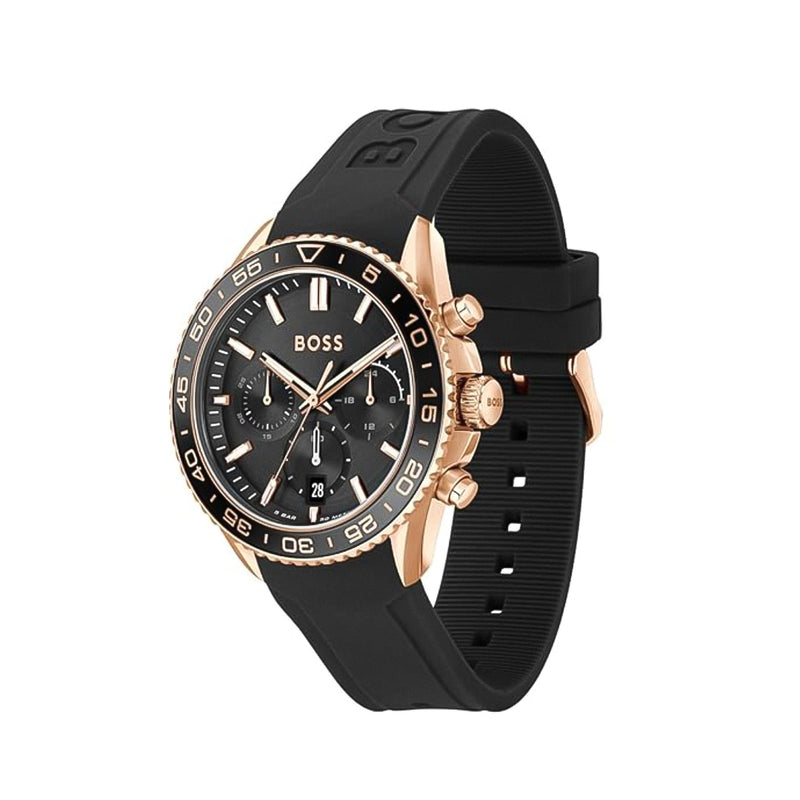 Hugo Boss Chronograph Black Dial Silicone Strap Men's Watch| HB1514168