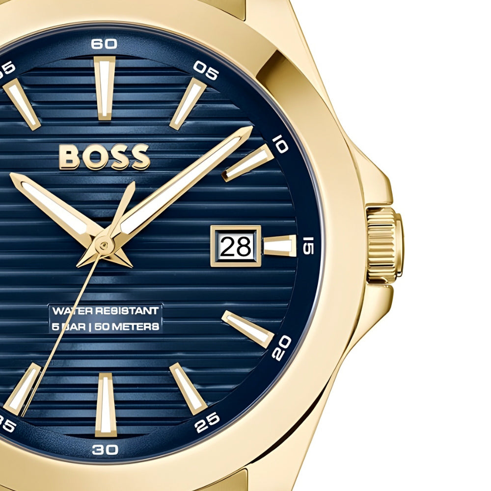 Hugo Boss Strike Gold Tone Blue Dial Men's Watch | HB1514172