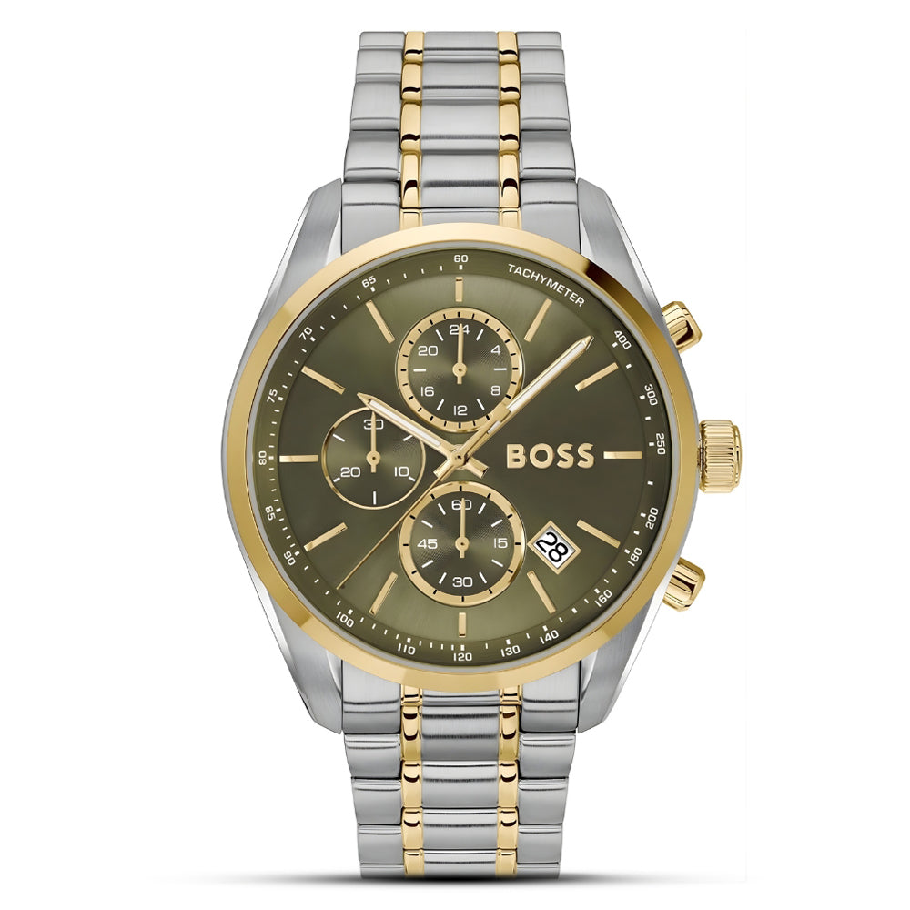 Hugo Boss Grand Prix Two Tone Olive Green Dial Men's Watch | HB1514227