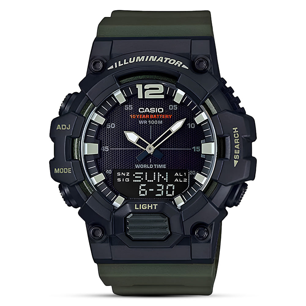 Casio Youth Digital-Analogue Green Resin Men's Watch| HDC-700-3AVDF