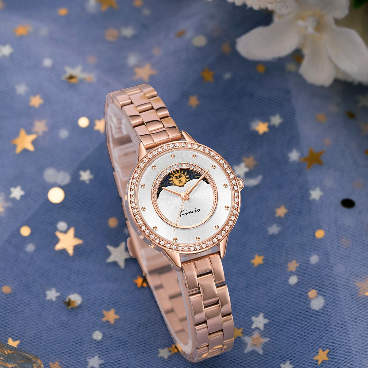 Kimio Moon Phase White Dial Ladies Watch | K6485S-XZ1RRW