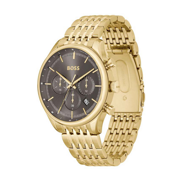 Hugo Boss Heren Horloge Gold-Tone Grey Dial Men's Watch | HB1514051