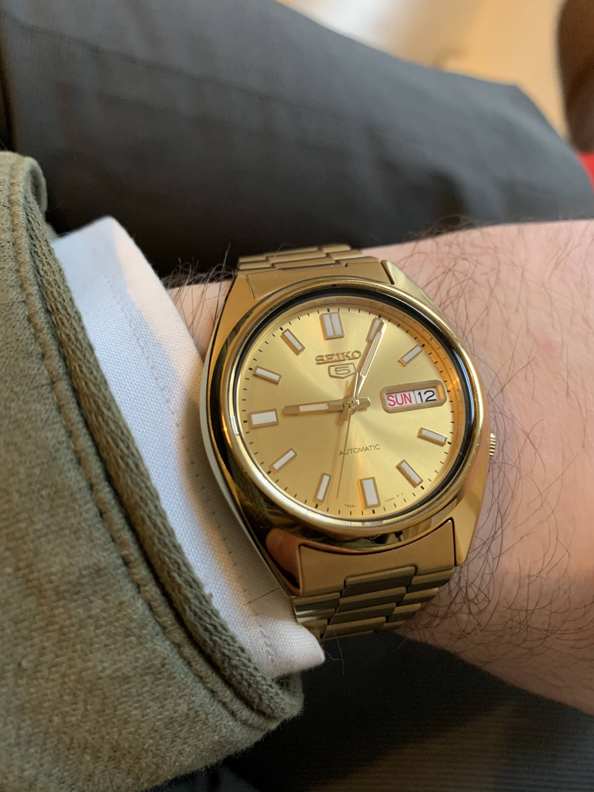 Seiko 5 Snxs80 Automatic Gold Tone Men's Watch SNXS80K