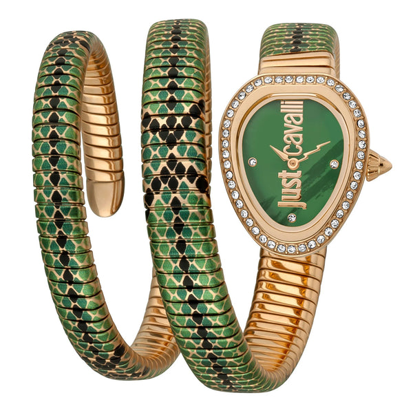 Just Cavalli Glam Snake Green Dial Ladies Watch | JC1L163M0265