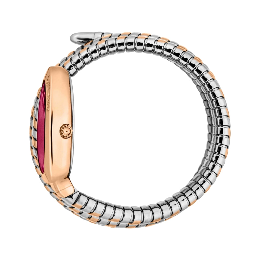 Just Cavalli Signature Snake Red Dial Two Tone Ladies Watch | JC1L232M0065 