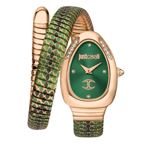 Just Cavalli Glam Snake Green Dial Ladies Watch | JC1L251M0035