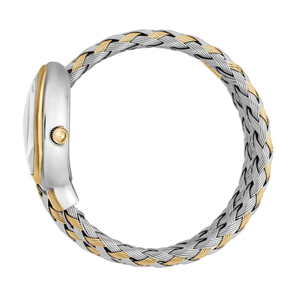 Just Cavalli Signature Snake Quartz White Dial Ladies Watch JC1L264M0055