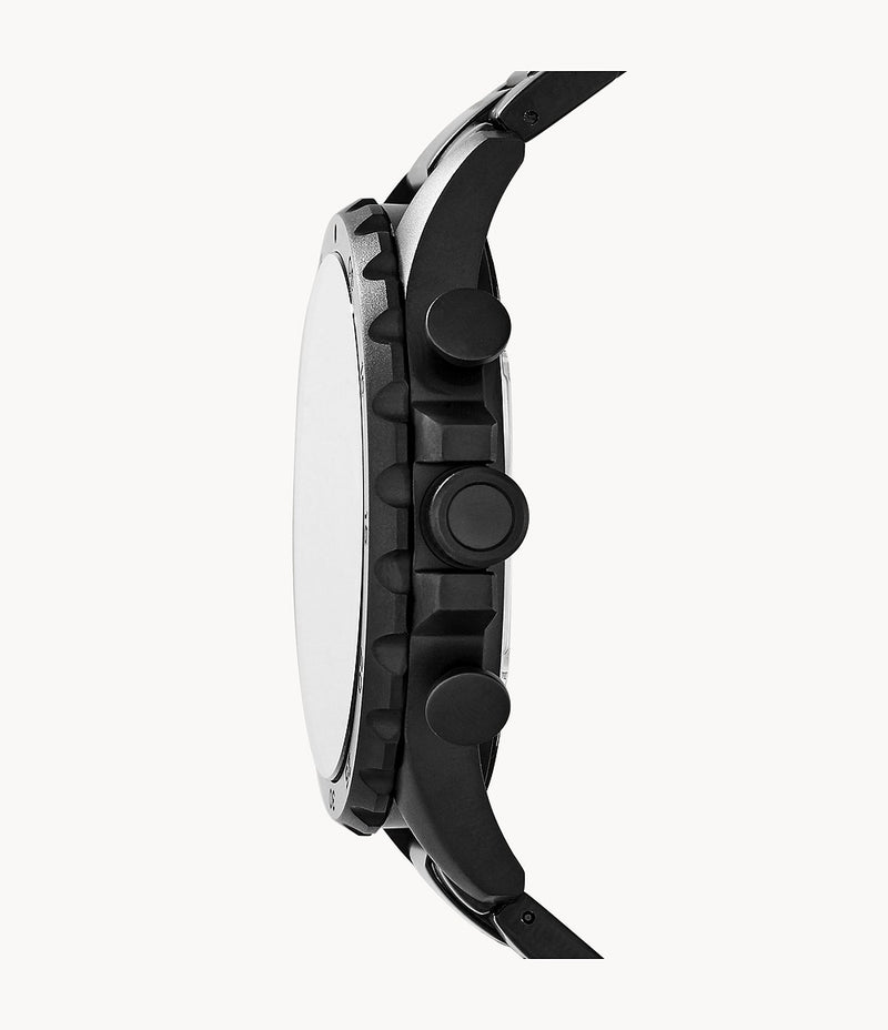 Jr1356 Fossil Nate Chronograph Black Stainless Steel Mens Watch JR1356
