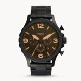 Fossil Nate Chronograph Black Stainless Steel Mens Watch JR1356