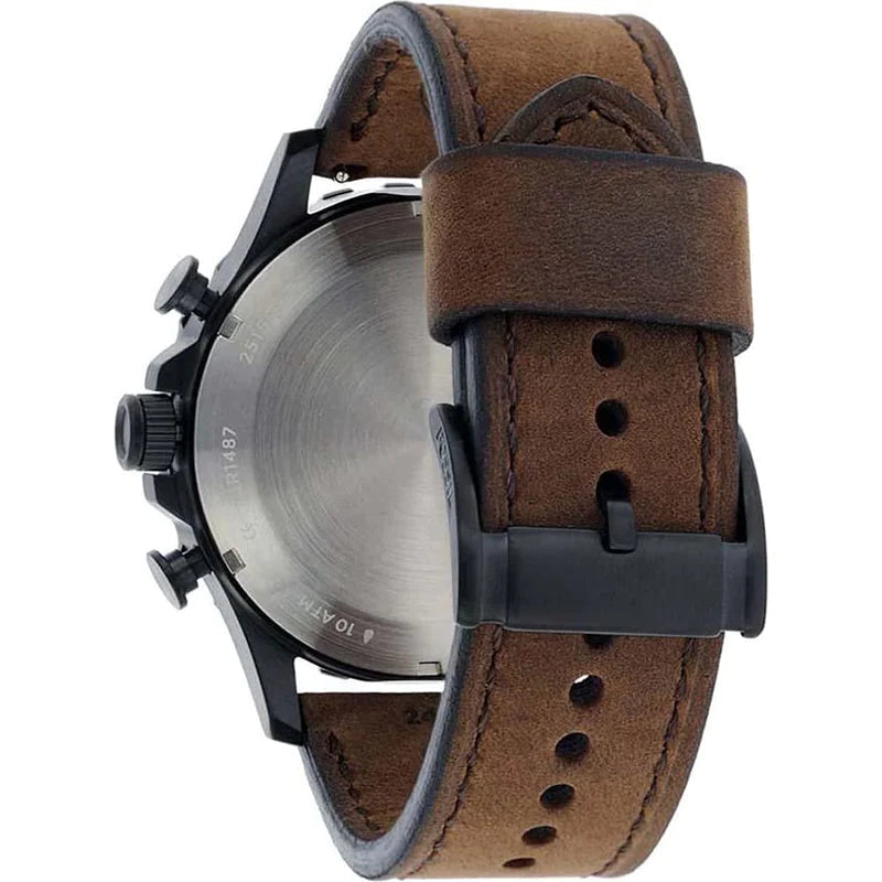 Fossil Nate Chronograph Brown Leather Men's Watch| JR1487