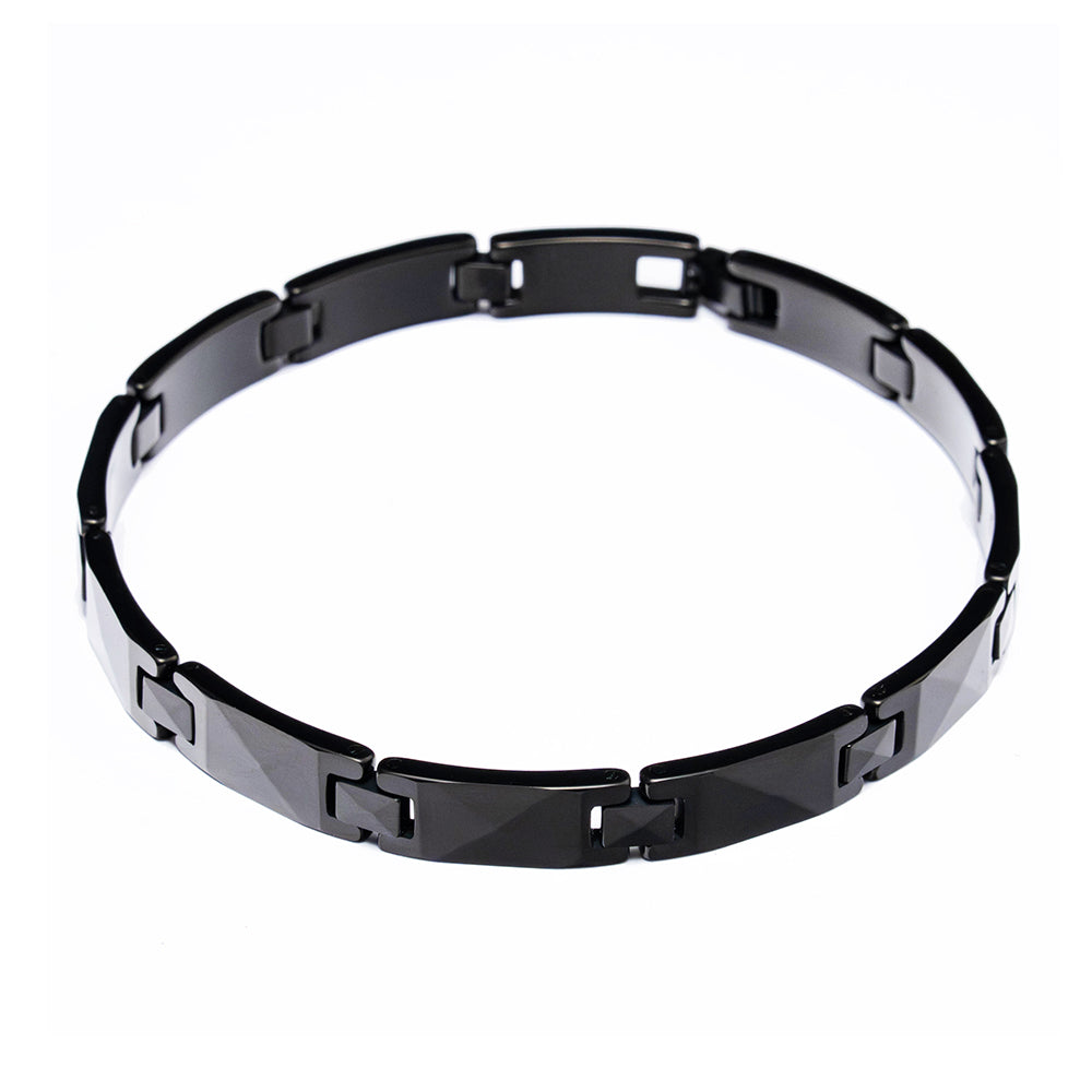 Zeyron Jet Black Pyramid Tungsten Bracelet