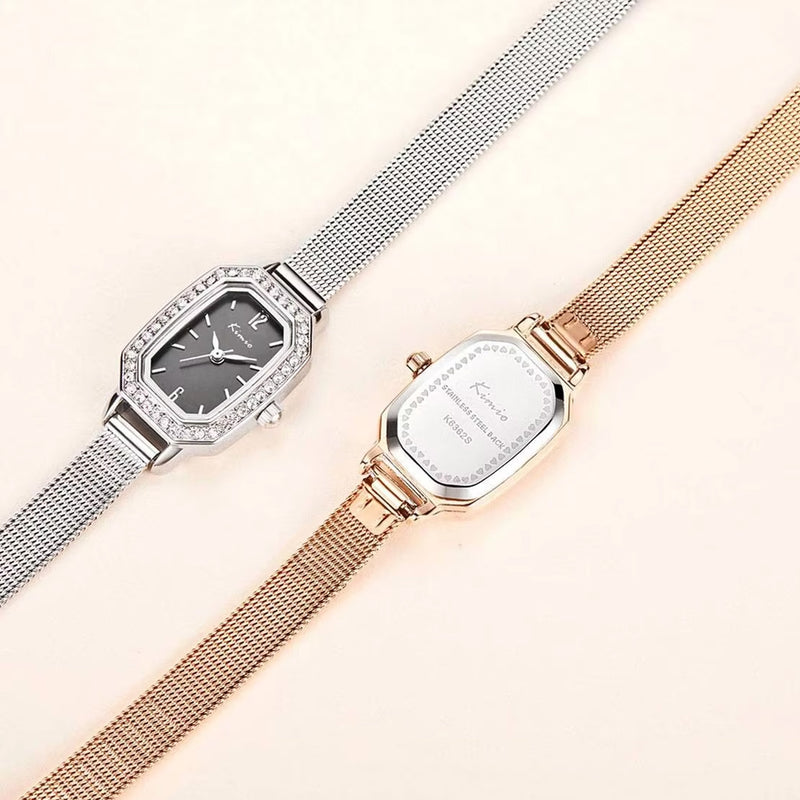 KIMIO Crystal Stainless Mesh Strap Ladies Watch | K6362S