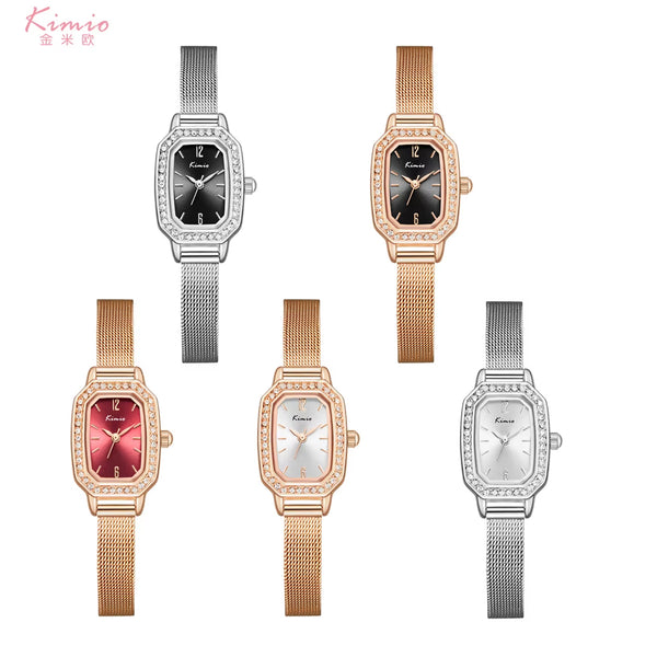 KIMIO Crystal Stainless Mesh Strap Ladies Watch | K6362S