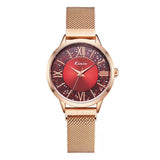 KIMIO Diamond Texture Dial Mesh Strap Ladies Watch | K6375M