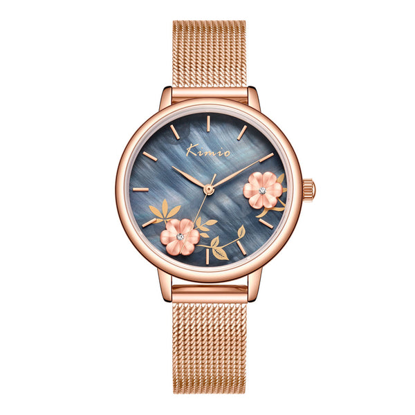 KIMIO Floral Dial Ladies Watch | K6381M