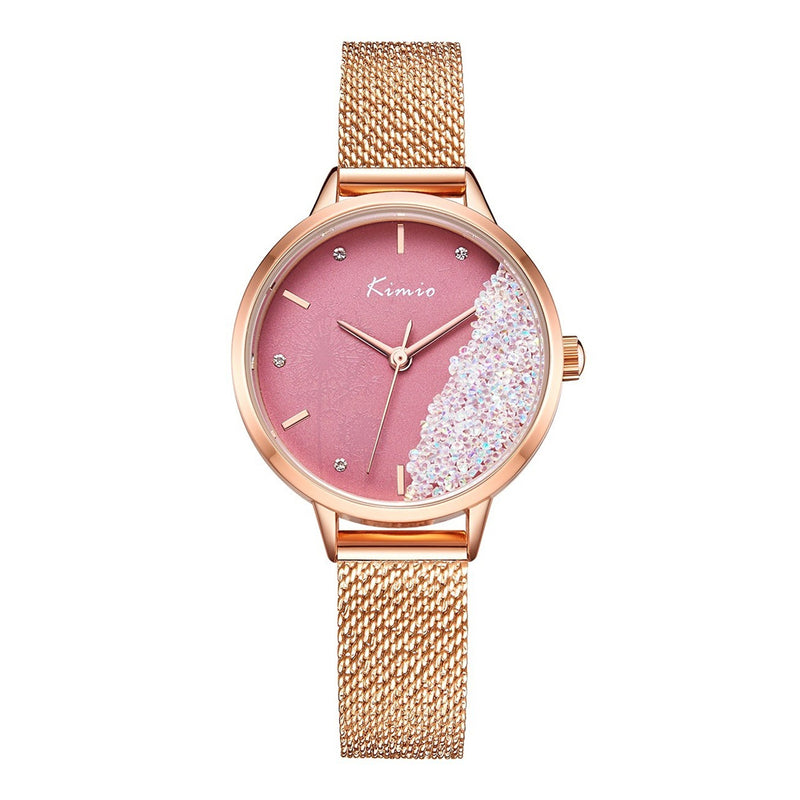 KIMIO Floral Texture Dial Ladies Watch | K6391M