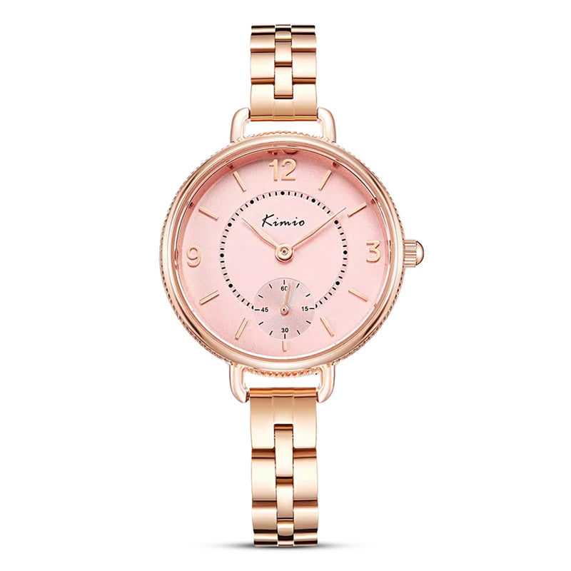 KIMIO Fancy Quartz Rose Gold Tone Ladies Watch | K6449M