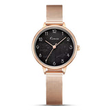 KIMIO Aqua Textured Rose Gold Mesh Band Ladies Watch | K6452M