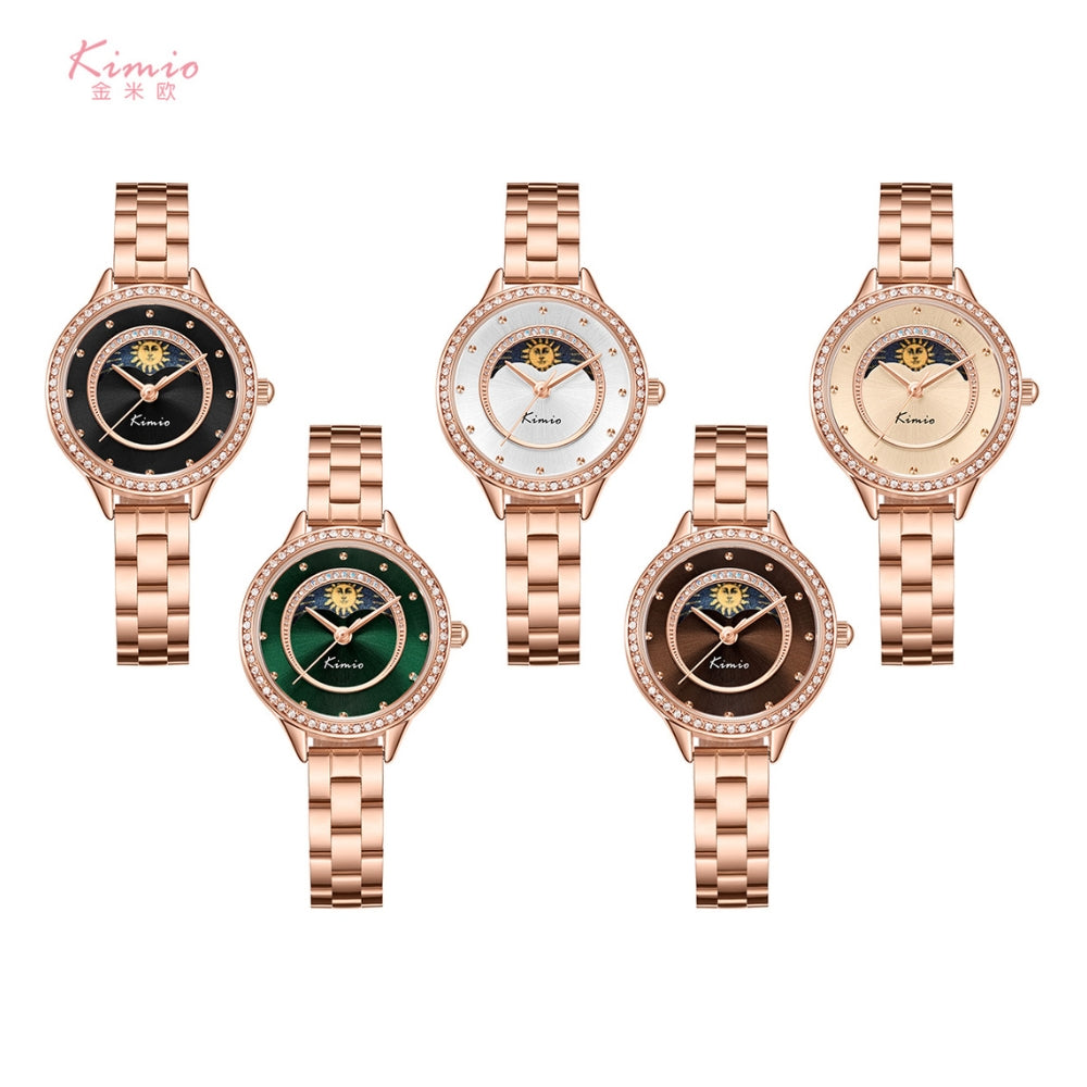 kimio Moon Phase Brown Dial Ladies Watch | K6485S-XZ1RRC