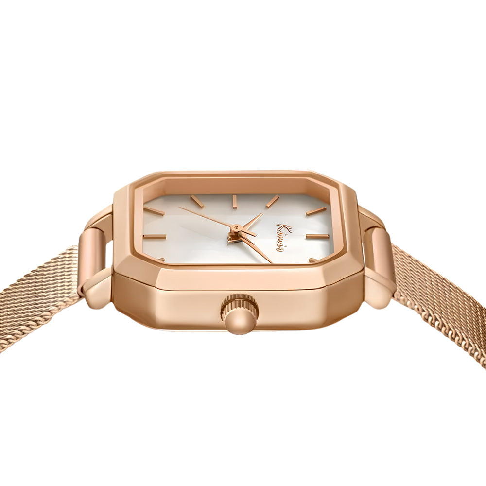 Kimio White Dial Mesh Chain Ladies Watch K6565S-XZ1RRW