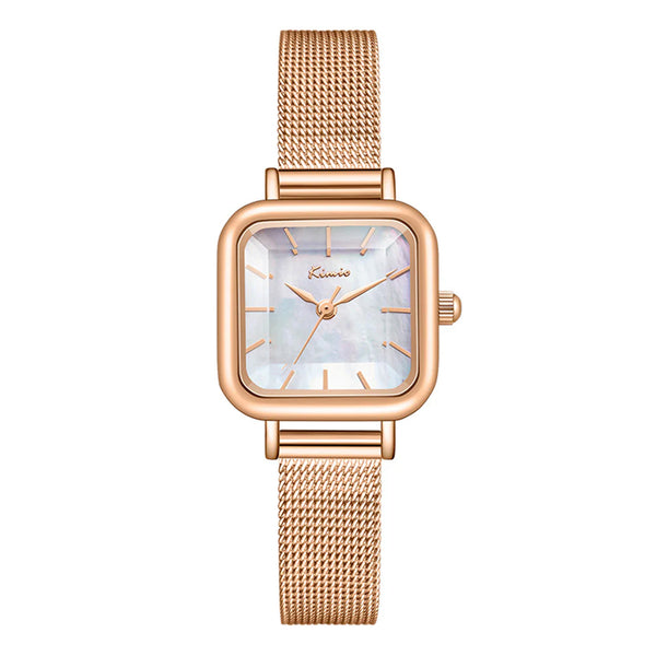 KIMIO Square Shape Dial Mesh Strap Ladies Watch | K6598S