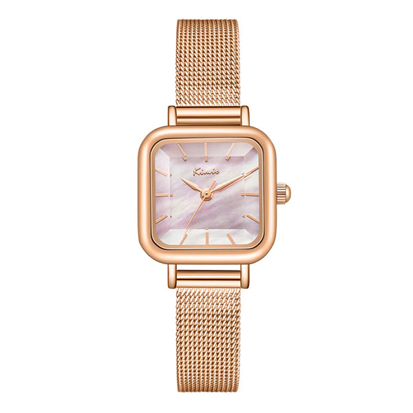 KIMIO Square Shape Dial Mesh Strap Ladies Watch | K6598S