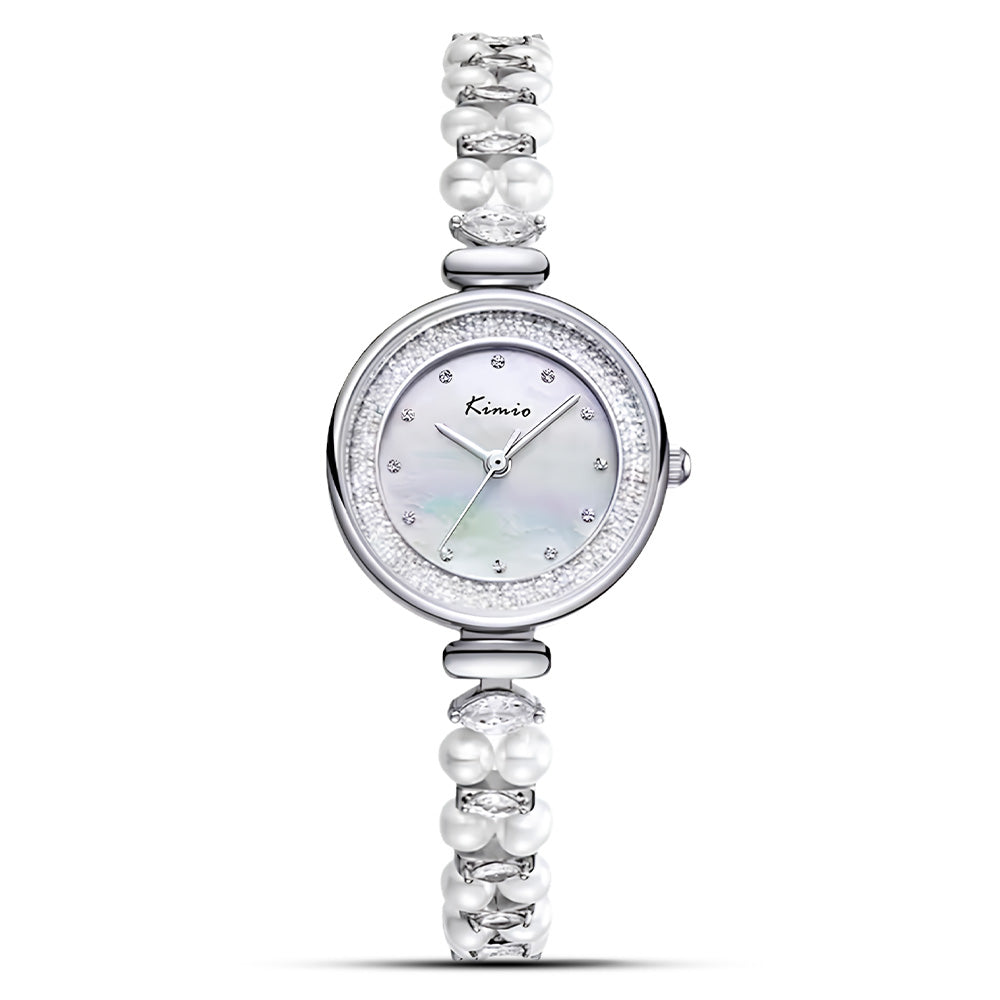 Kimio Diamond Silver Tone Strap Ladies Watch | K6633S