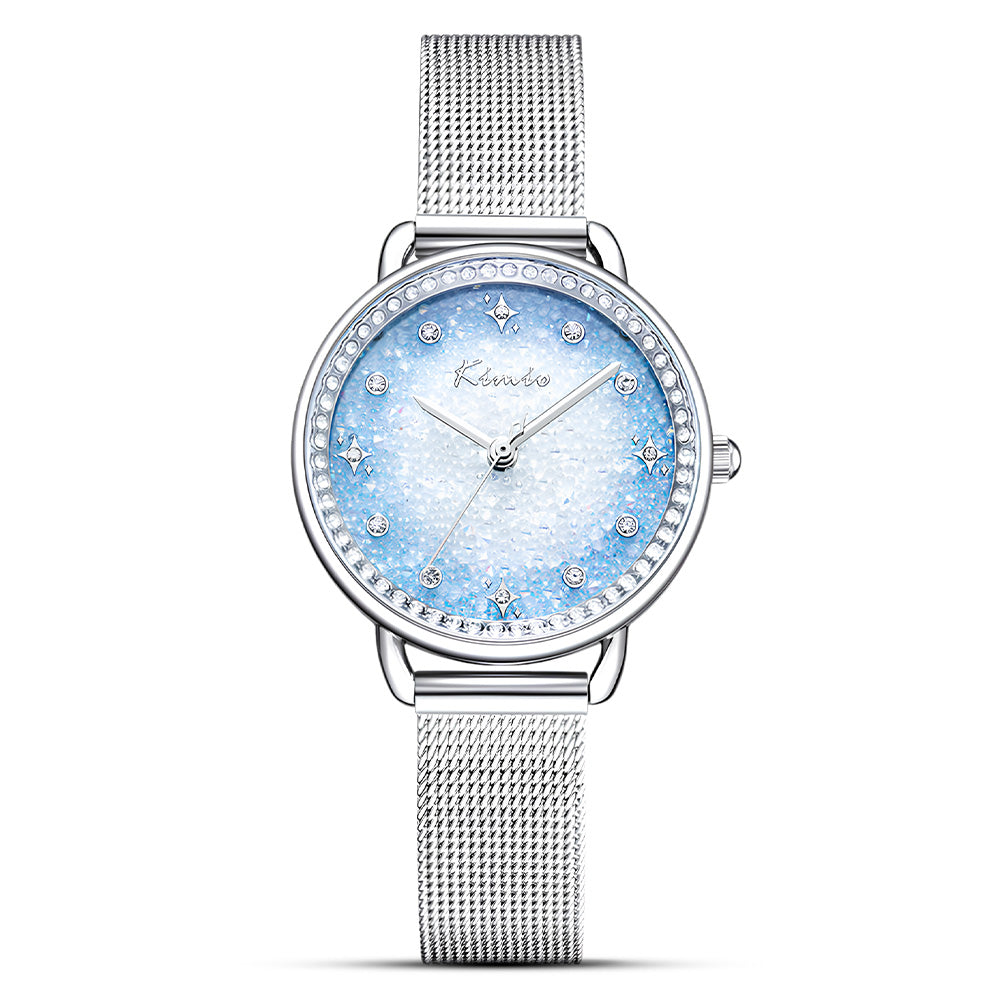KIMIO Frozen Dial Mesh Strap Ladies Watch | K6659M