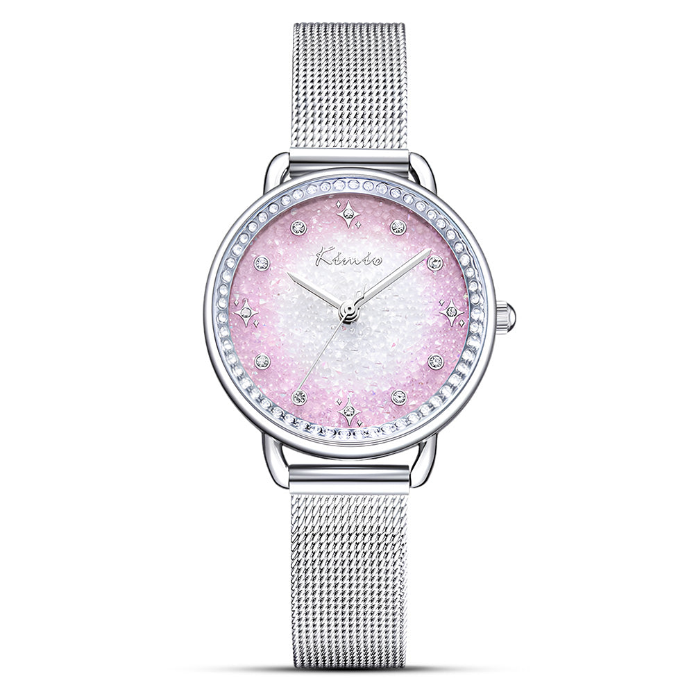 KIMIO Frozen Dial Mesh Strap Ladies Watch | K6659M