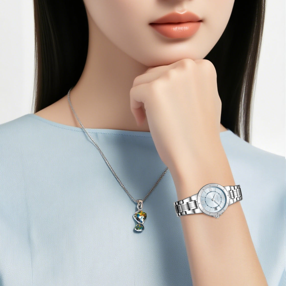 Kimio Silver Tone Round Dial Ladies Watch K6673S