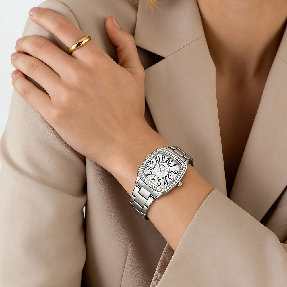 KIMIO Vintage Charm White Dial Ladies Watch | K6690M