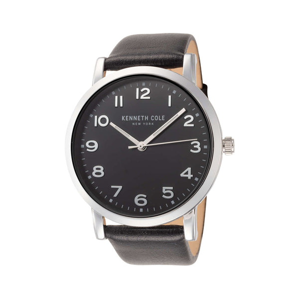 Kenneth Cole Black Dial Leather Strap Men's Watch | KCWGA2270101