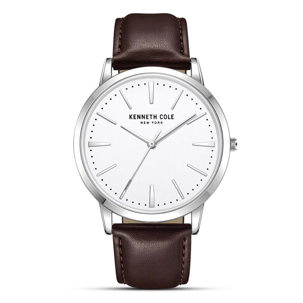 Kenneth Cole White Dial Leather Strap Men's Watch | KCWGA2270301