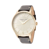 Kenneth Cole Champagne Dial Leather Strap Men's Watch | KCWGA2270603