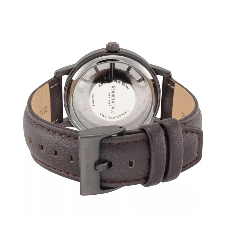 Kenneth Cole Dark Grey Dial Leather Strap Men's Watch | KCWGA7001804