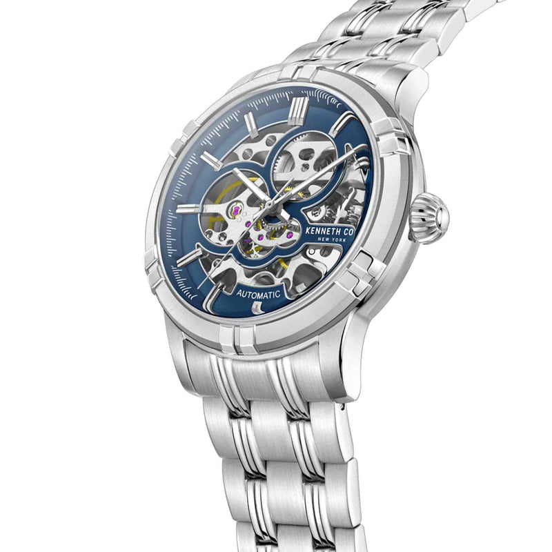 KENNETH COLE BLUE SKELETON DIAL AUTOMATIC  MEN'S WATCH | KCWGL2220802