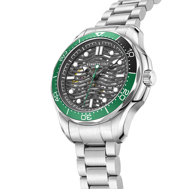 KENNETH COLE SEA GREEN DIAL AUTOMATIC MEN'S WATCH | KCWGL2220904