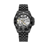 KENNETH COLE AUTOMATIC SKELETON DIAL BLACK STRAP MEN'S WATCH | KCWGL2233001