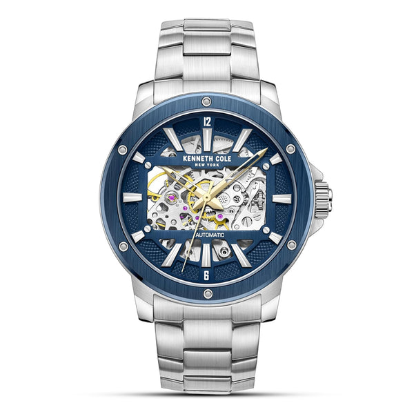 KENNETH COLE BLUE SKELETON DIAL AUTOMATIC  MEN'S WATCH | KCWGL2237903