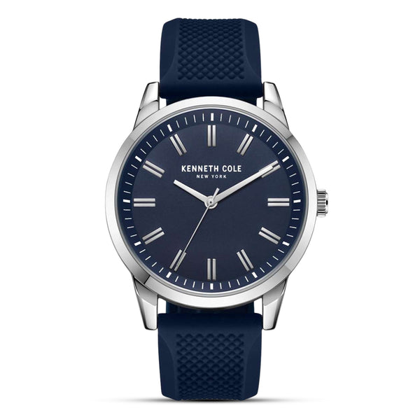 Kenneth Cole Navy Blue Dial Silicon Strap Men's Watch | KCWGM2270404